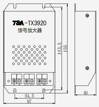 TX3920信號(hào)放大器外形尺寸及安裝說明