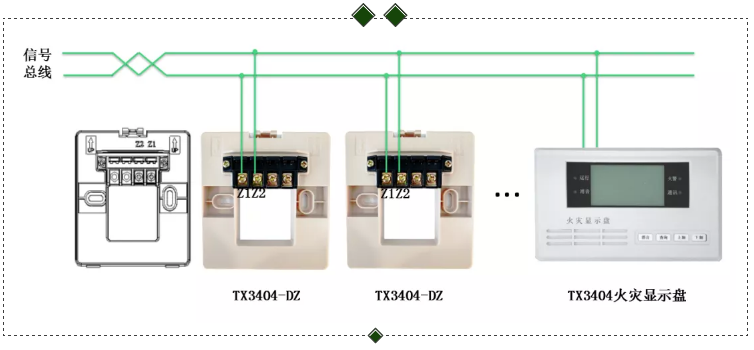 TX3404火災(zāi)顯示盤(pán)接線圖